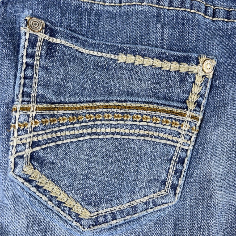 Rock & Roll Cowgirl Jeans Women 27/32 Blue Bootcut Flare Distressed W2-1383 - Picture 6 of 13